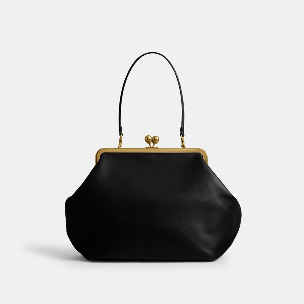 Coach Large Kisslock Frame Bag - Black